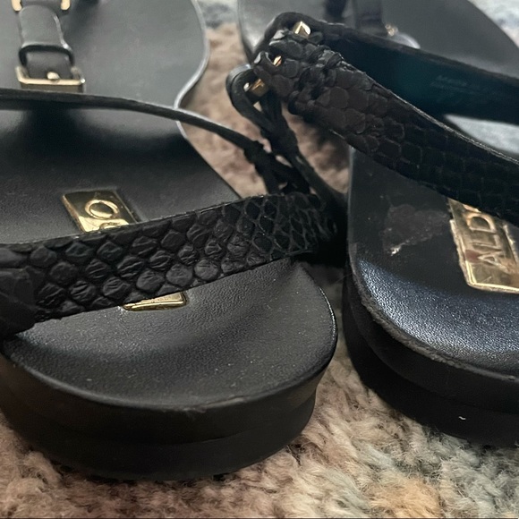 Aldo Black Buckle Strap Sandals - Picture 3 of 8